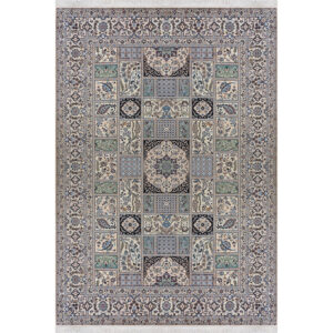 فرش دستباف نایین خشتی ۶ لا گل ابریشم – ۶ متری – کد ۱۰۷۹